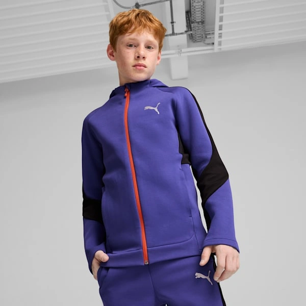 EVOSTRIPE Otroški pulover s kapuco PUMA: udobje in stil za vsakega malega raziskovalca, pripravljenega na avanturo!